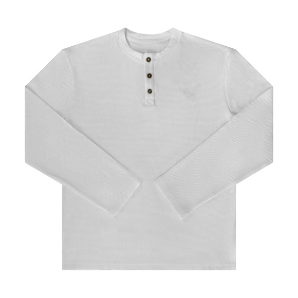 Chrome Hearts White Long Sleeve Henley Shirt - Picture 1 of 3